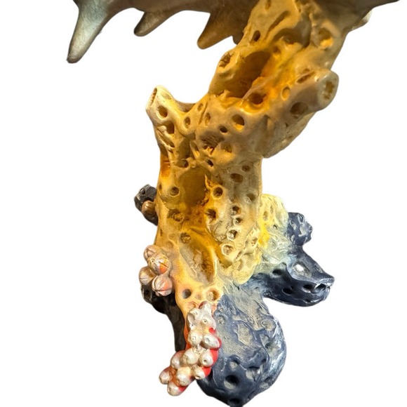 6.5"H Shark on Coral Statue ation Figurine Ornament Home Decor‎ Unique Gift - Picture 2 of 6
